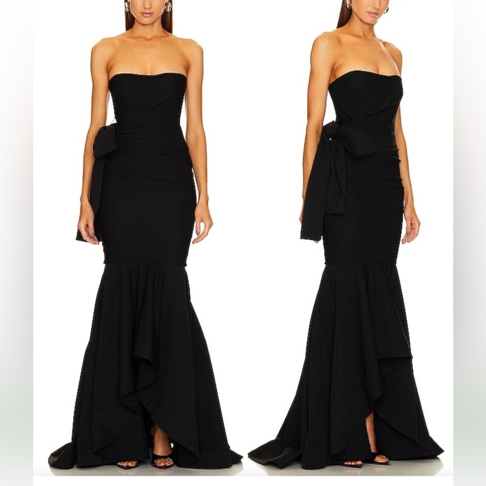 Michael Costello Black Strapless Dress